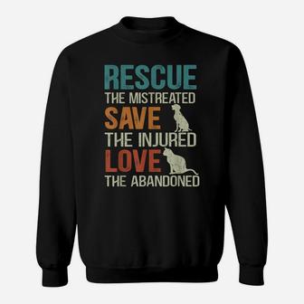 Rescue Save Love Cute Animal Rescue Dog Cat Lovers Tees Sweatshirt | Crazezy