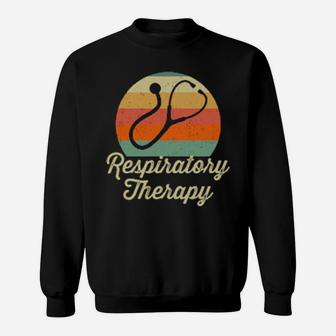 Respiratory Therapy Therapist Retro Sunset Vintage Design Sweatshirt - Monsterry
