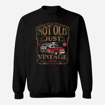 Retired Firefighter Gift Grandpa Antique Vintage Fire Truck Sweatshirt | Crazezy UK