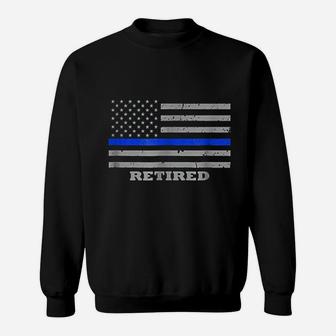 Retired Police Officer American Flag Sweatshirt | Crazezy