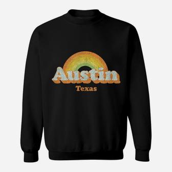 Retro Austin Texas Tx T Shirt Vintage 70S Rainbow Tee Design Sweatshirt | Crazezy UK