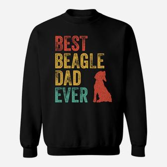Retro Best Beagle Dad Ever Daddy Dog Lover Owner Vintage Sweatshirt | Crazezy
