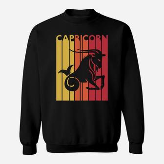 Retro Capricorn Zodiac Sign December January Birthday Gift Sweatshirt | Crazezy UK