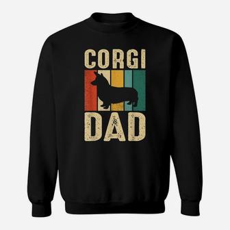 Retro Corgi Dad Dog Owner Pet Lover Welsh Corgi Father Sweatshirt | Crazezy DE