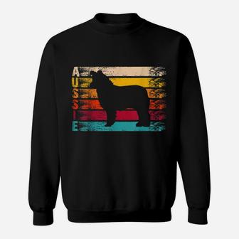 Retro Distressed Aussie Australian Shepherd Dog Lover Gift Sweatshirt | Crazezy
