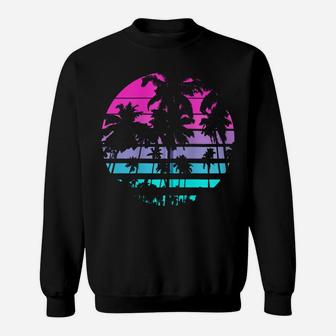 Retro Eighties 80S & 90S Beach Style Design With Palm Trees Zip Hoodie Sweatshirt | Crazezy AU