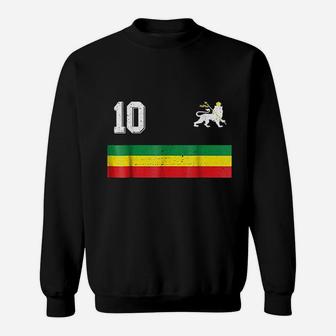 Retro Ethiopia Football Jersey Rastafari Soccer 10 Sweatshirt - Thegiftio UK