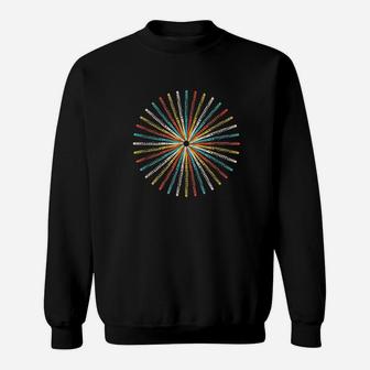 Retro Flute Player Colorful Marching Band Musician Gift Sweatshirt | Crazezy AU