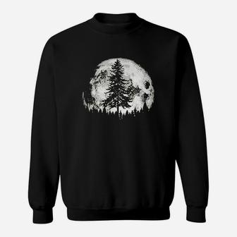 Retro Full Moon N Minimalist Pine Tree Vintage Graphic Sweatshirt | Crazezy DE
