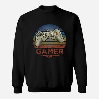 Retro Gamer Video Game Player Boys Girls Teen Kids Men Gift Sweatshirt | Crazezy