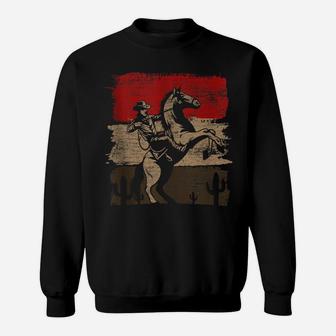 Retro Horse Riding Western Cowboy Sweatshirt | Crazezy
