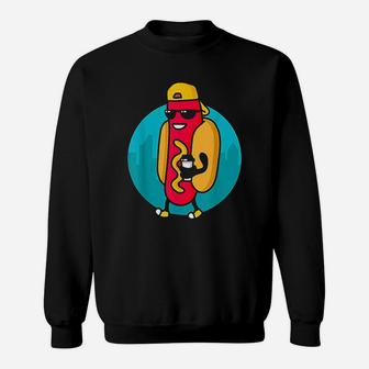 Retro Hotdogs Hot Dog Funny Vintage Food Lover Sweatshirt | Crazezy CA