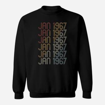 Retro Jan 1967 Pattern Vintage January 1967 Birthday Gift Sweatshirt | Crazezy UK