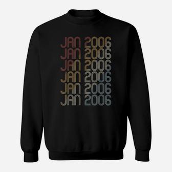 Retro Jan 2006 Pattern Vintage January 2006 Birthday Gift Sweatshirt | Crazezy AU