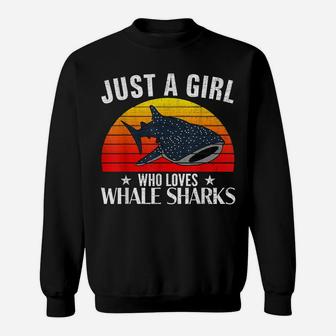 Retro Just A Girl Who Loves Whale Sharks Funny Women Gift Sweatshirt | Crazezy