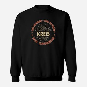 Retro Kreis – Die Legende Schwarzes Sweatshirt, Vintage Design Tee - Seseable