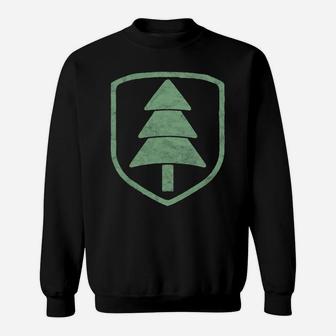 Retro Minimalist Pine Tree Badge Design Graphic Hoodie Sweatshirt | Crazezy DE