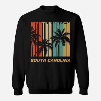 Retro Myrtle Beach South Carolina Palm Trees Vacation Sweatshirt | Crazezy