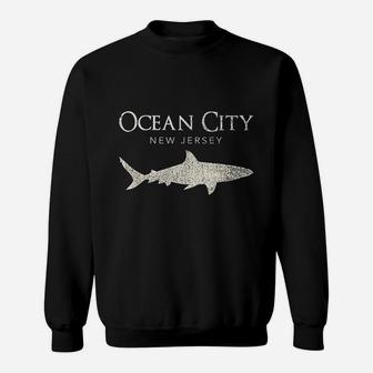 Retro Ocean City New Jersey Shark Sweatshirt - Thegiftio UK