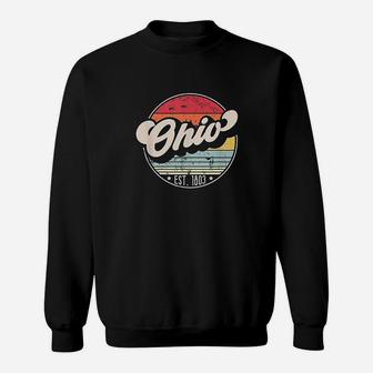 Retro Ohio Home State Oh Cool 70s Style Sunset Sweatshirt - Thegiftio UK