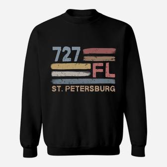 Retro St Petersburg Area Code 727 Residents State Florida Sweatshirt | Crazezy
