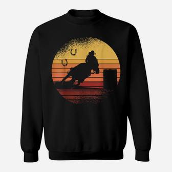 Retro Sunset Horse Barrel Racing Rodeo Sweatshirt | Crazezy CA