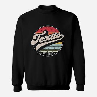 Retro Texas Home State Tx Cool 70s Style Sunset Sweatshirt - Thegiftio UK
