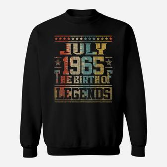 Retro The Birth Legend July 1965 54Th Birthday Gifts 54 Yrs Sweatshirt | Crazezy