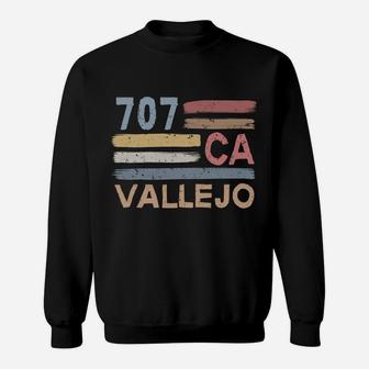 Retro Vallejo Area Code 707 Residents State California Sweatshirt | Crazezy