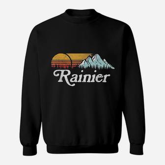 Retro Vibe Mount Rainier Vintage Mountains Sun Sweatshirt | Crazezy