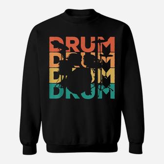 Retro Vintage Drumming Gift For Drummers Sweatshirt | Crazezy UK