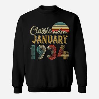 Retro Vintage January 1934 86Th Birthday Gift For Men Women Sweatshirt | Crazezy
