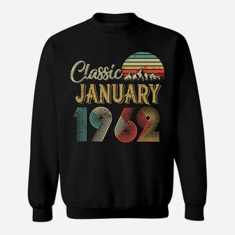 Retro Vintage January 1962 58Th Birthday Gift For Men Women Sweatshirt | Crazezy