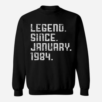 Retro Vintage January 1984 Tee Legend 37Th Birthday Gift Sweatshirt | Crazezy