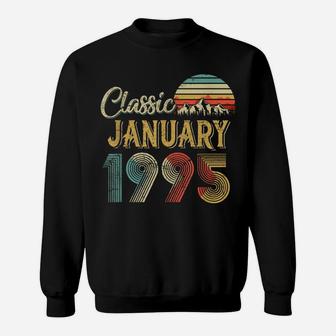 Retro Vintage January 1995 25Th Birthday Gift For Men Women Sweatshirt | Crazezy