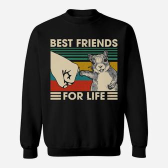 Retro Vintage Squirrel Best Friend For Life Fist Bump Sweatshirt | Crazezy DE