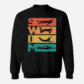 Retro Vintage Swimming Gift For Swimmers Sweatshirt | Crazezy CA