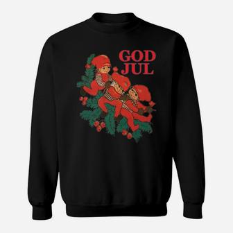 Retro Vintage Tomte Gnome God Jul Scandinavian Christmas Sweatshirt | Crazezy AU