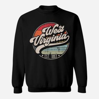 Retro West Virginia Home State Wv Cool 70S Style Sunset Gift Sweatshirt | Crazezy AU