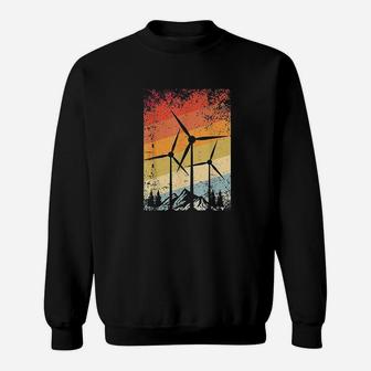Retro Windmill Wind Energy Farm Turbine Environment Gift Sweatshirt | Crazezy CA