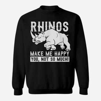 Rhino Shirt Happy Gift Idea Animal Rights Pachyderm Sweatshirt | Crazezy