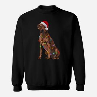 Rhodesian Ridgeback Christmas Lights Xmas Dog Lover Sweatshirt | Crazezy DE