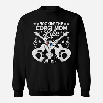 Rockin The Corgi Dad Life Dog Lover Guitar Musician Sweatshirt | Crazezy CA