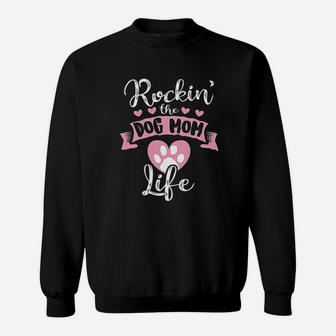Rockin The Dog Mom Life Fur Mama Sweatshirt | Crazezy