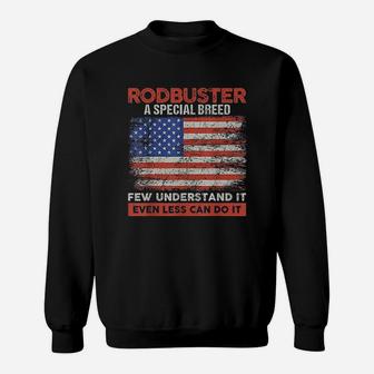 Rodbuster American Welder Flag Iron Worker Sweatshirt | Crazezy