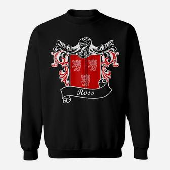 Ross Coat Of Arms Surname Last Name Family Crest Zip Hoodie Sweatshirt | Crazezy UK