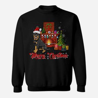 Rottweiler Dog Merry Christmas Gift For Xmas Season With Dog Sweatshirt Sweatshirt | Crazezy UK