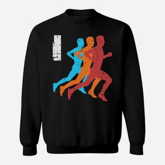 Run More Worry Less Running Motivation Runner Men Silhouette Sweatshirt | Crazezy