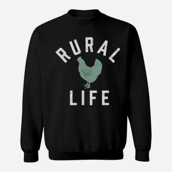 Rural Life Chicken Hen Farmer Retro Distressed Sweatshirt - Monsterry CA