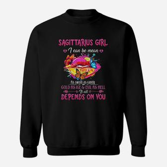Sagittarius Girl Lips November December Queen Birthday Zodia Sweatshirt | Crazezy UK